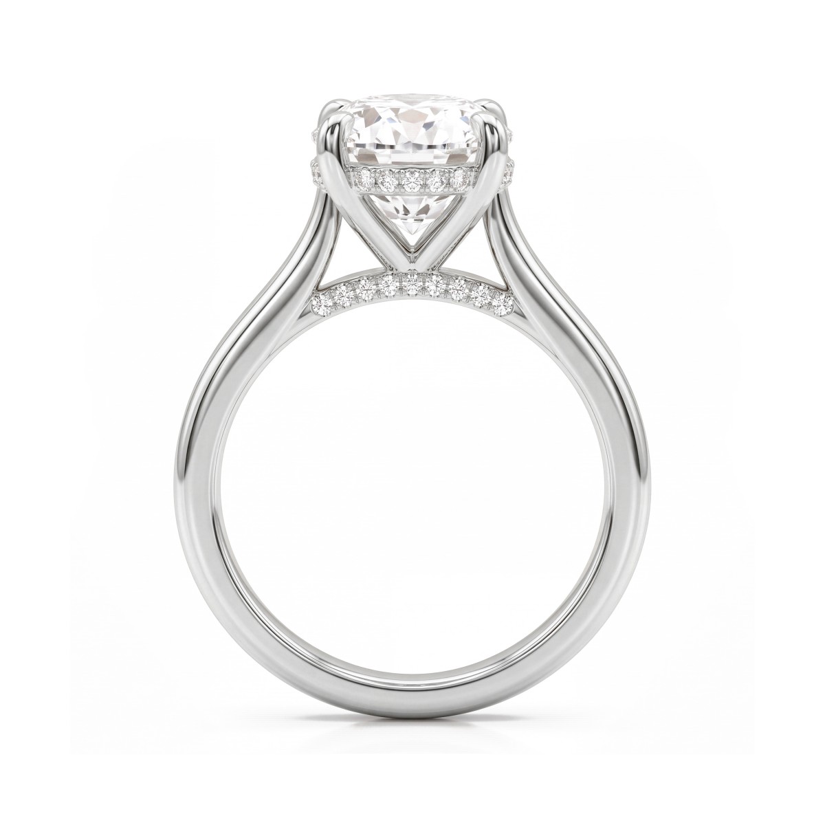 Nimbus - Forlovelsesring med oval moissanite og skjult halo