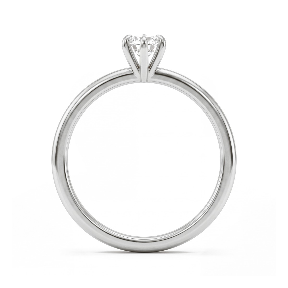 Lily - Solitairering med rund moissanite i tulipanfatning