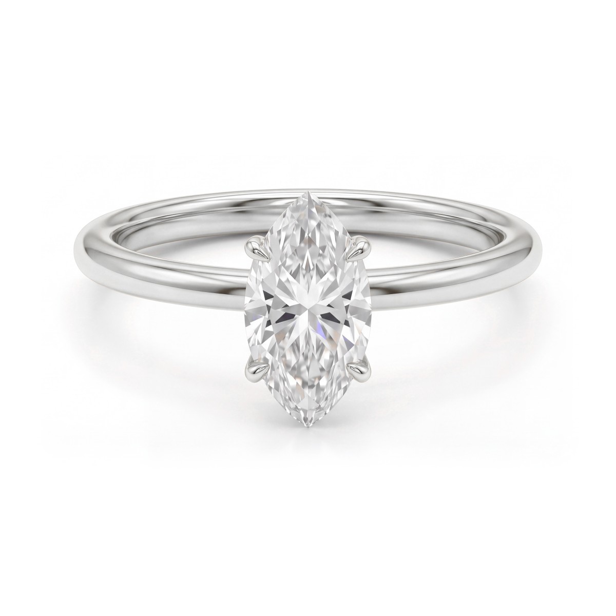 Willow - Solitairering til forlovelse med moissanite i marquiseslibning