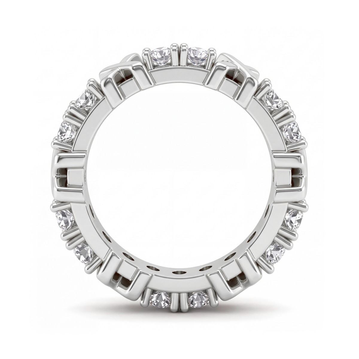 Duetta - Alliancering med rund moissanite og X-motiver