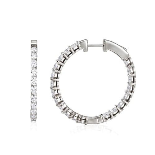 Luminette - Creoler med moissanite i oval slibning og fælles grabber