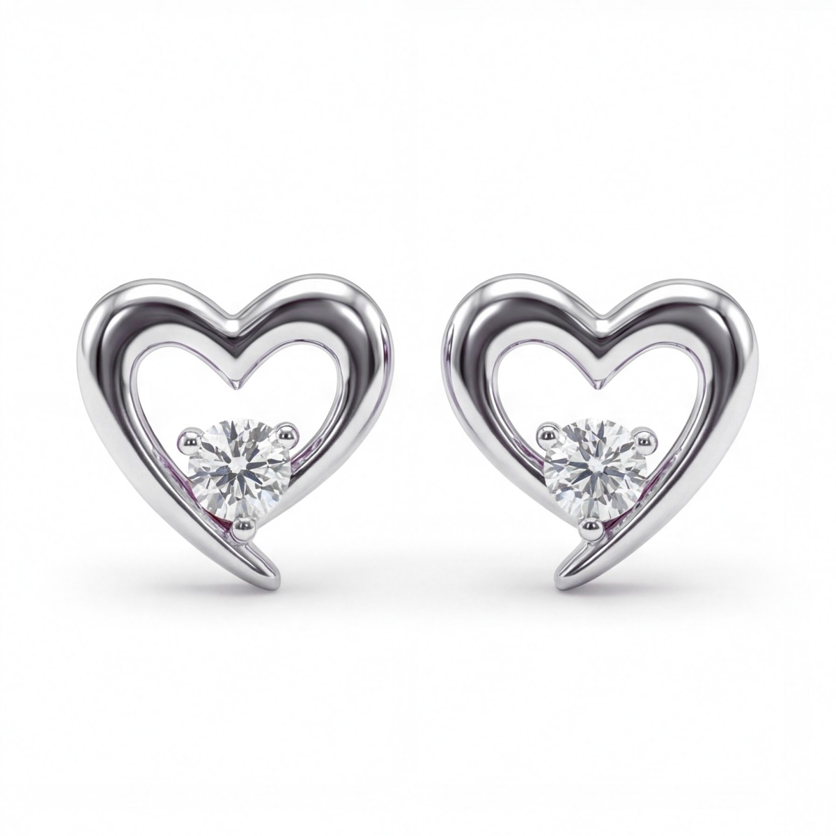 Essence - Hjerteformede øreringe med moissanite