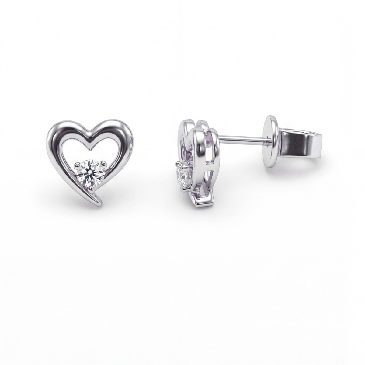 Essence - Hjerteformede øreringe med moissanite