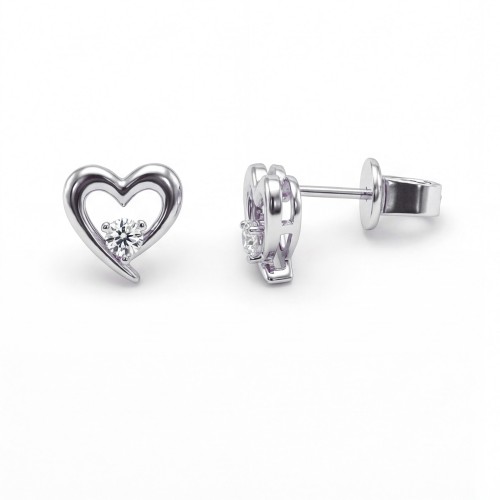 Essence - Hjerteformede øreringe med moissanite