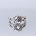 Evora – Haloring med moissanite og delt ringskinne
