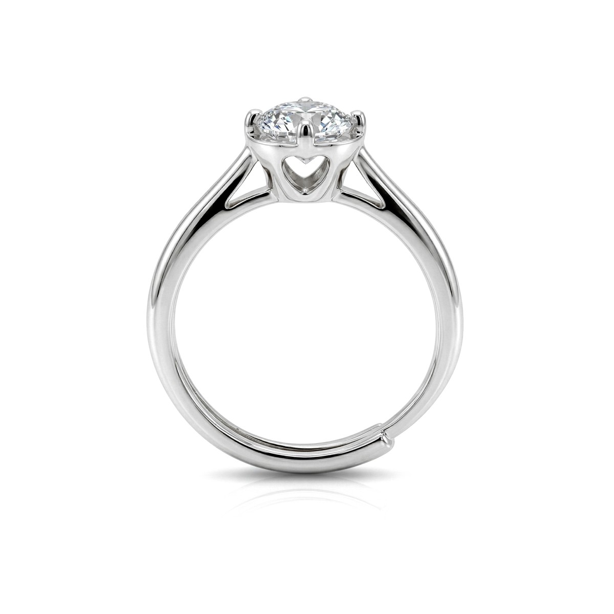 Unum - Justerbar solitairering med moissanite