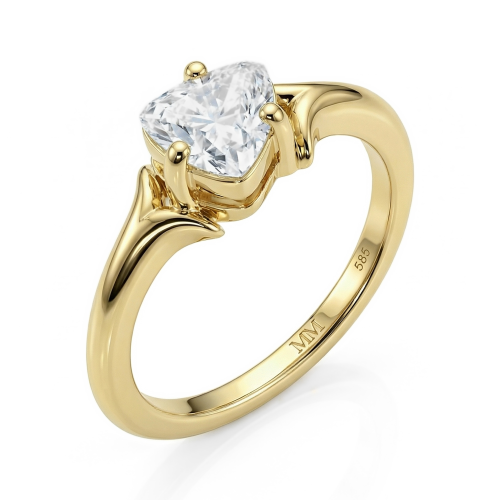 Elysia - Solitairering med moissanite i trillionslibning