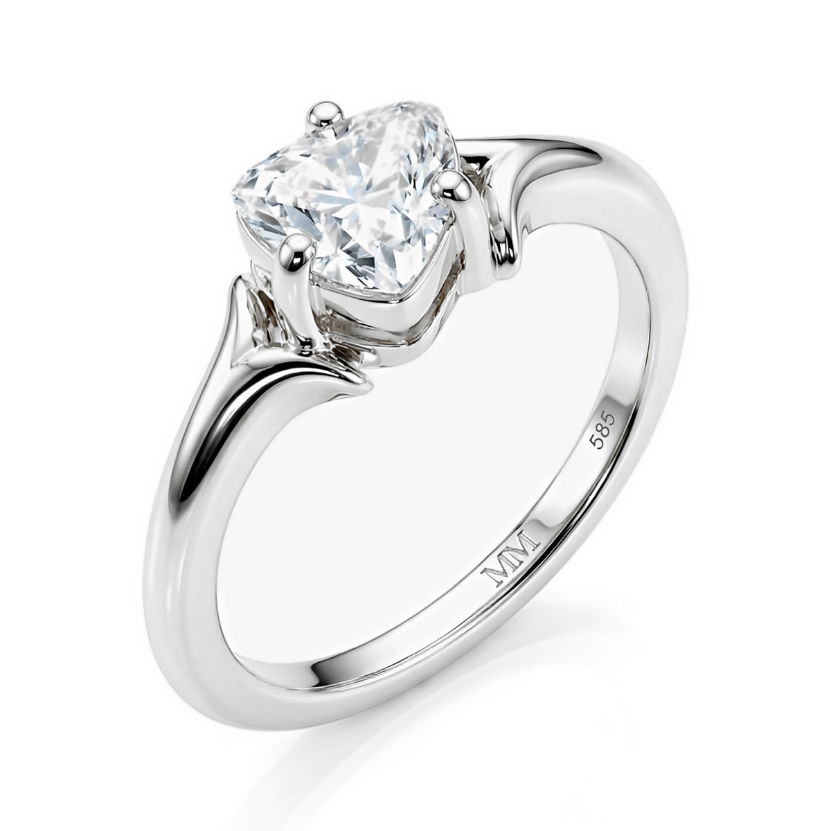 Elysia - Solitairering med moissanite i trillionslibning