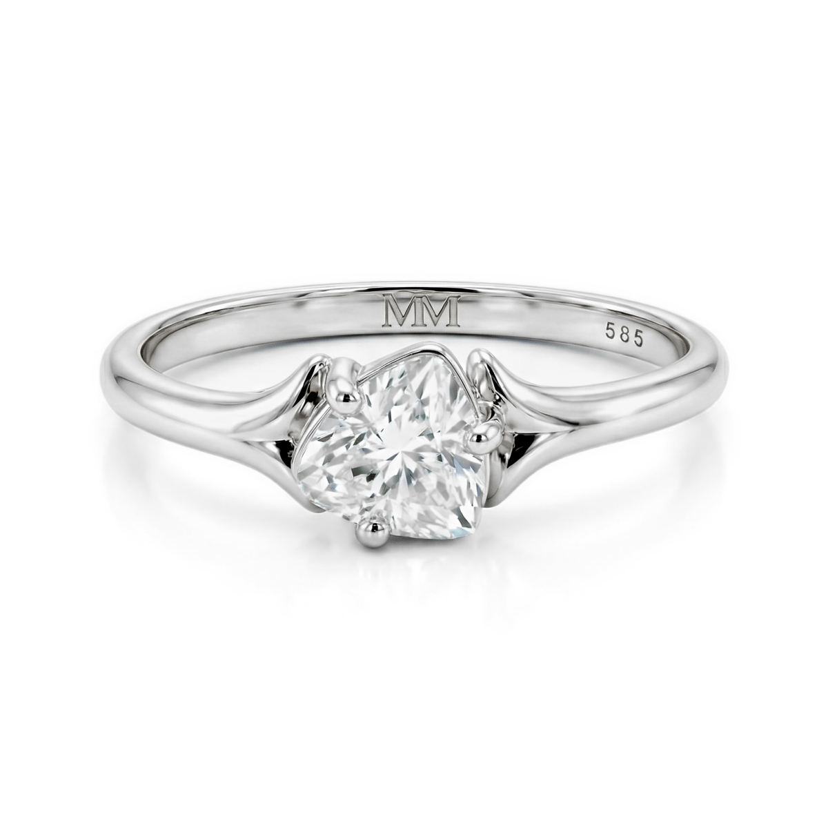 Elysia - Solitairering med moissanite i trillionslibning