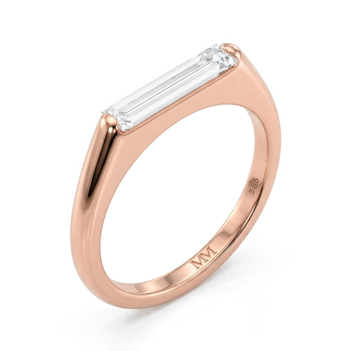 Aurelia - Solitairering med moissanite i baguetteslibning