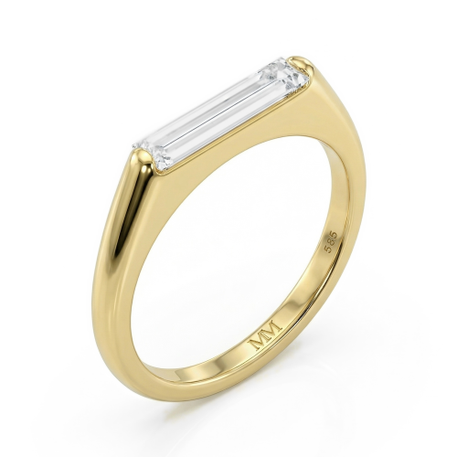 Aurelia - Solitairering med moissanite i baguetteslibning