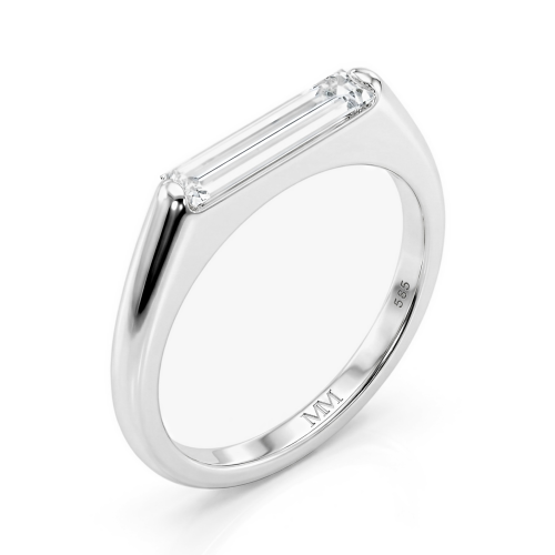 Aurelia - Solitairering med moissanite i baguetteslibning