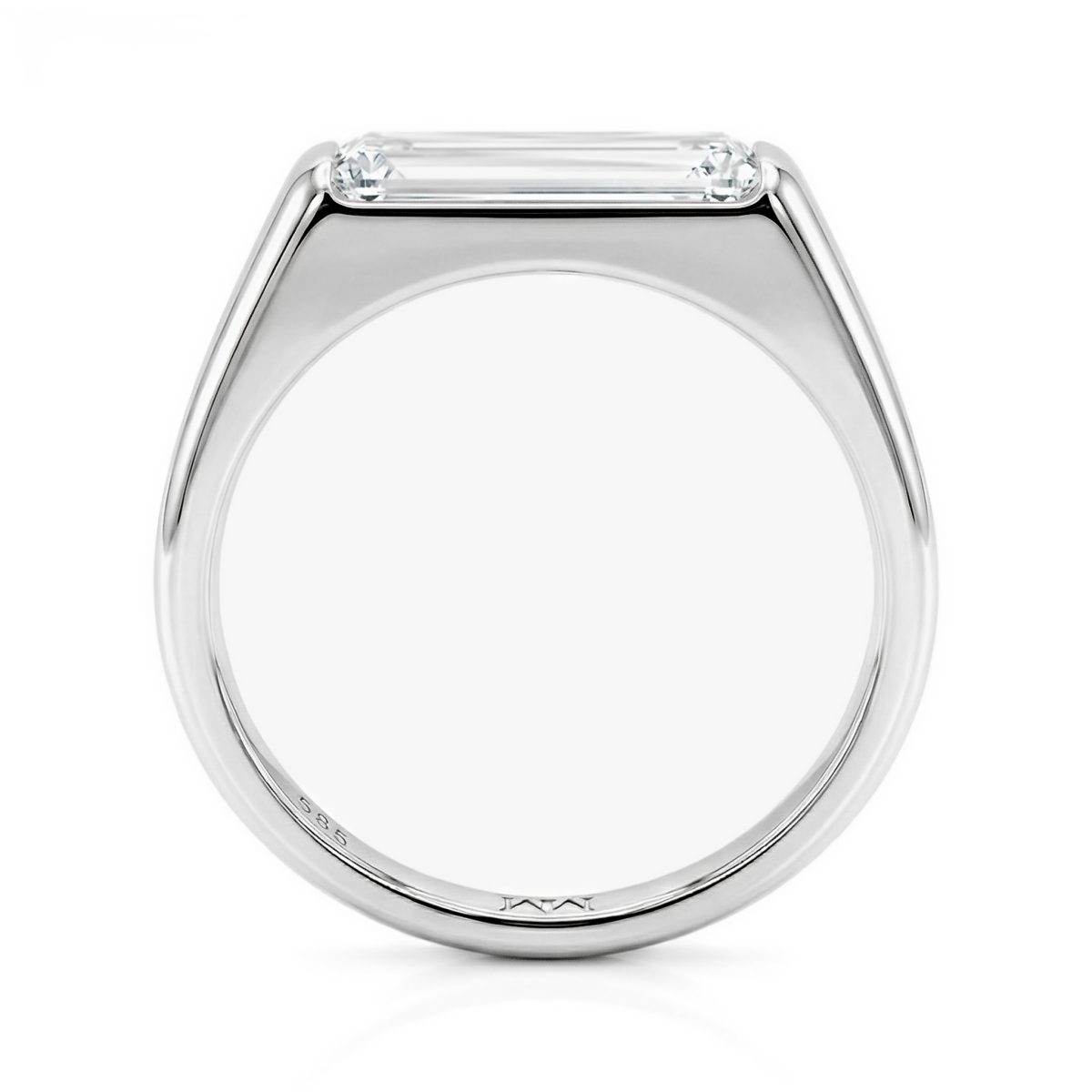 Aurelia - Solitairering med moissanite i baguetteslibning