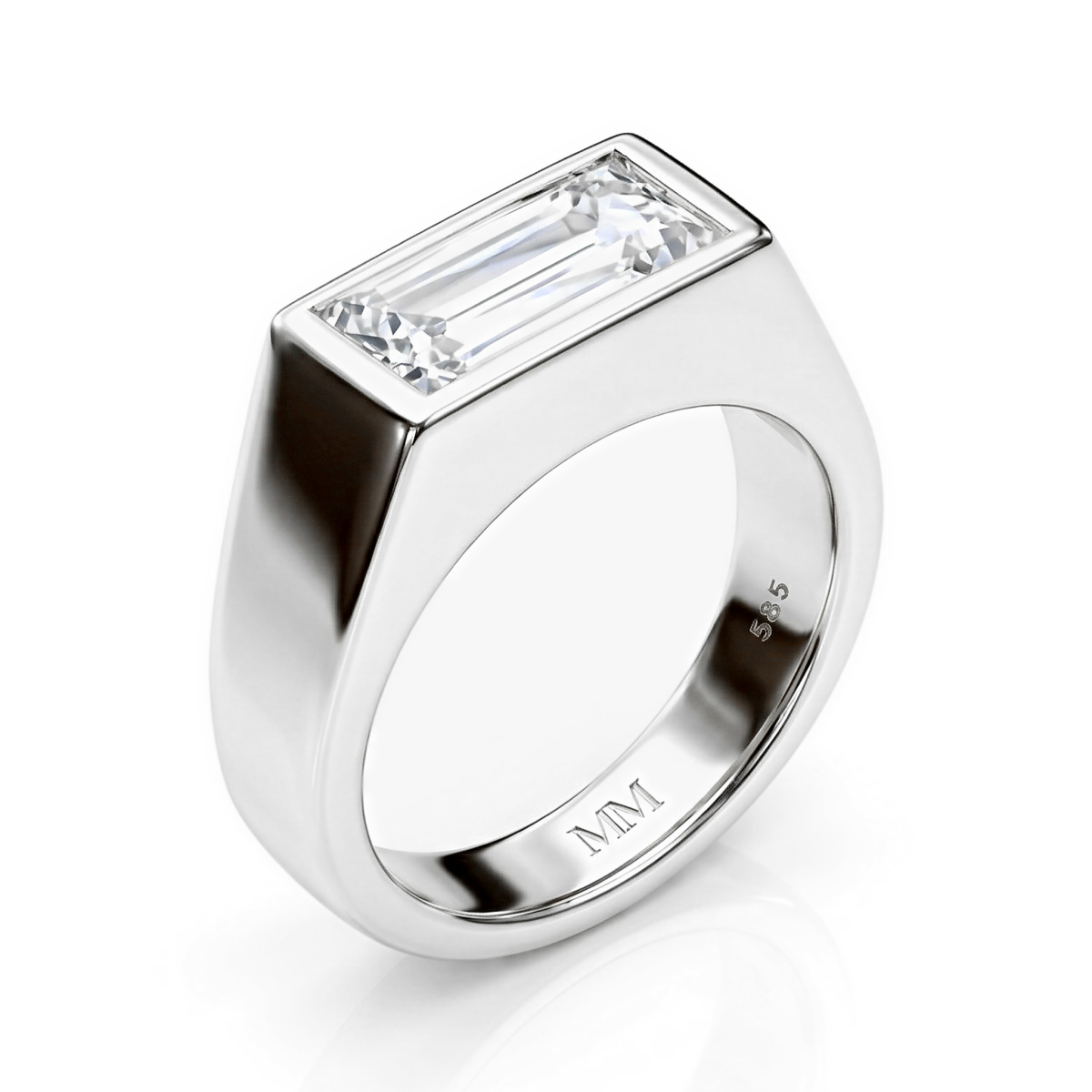 Maxton - Herrering med rektangulær moissanite