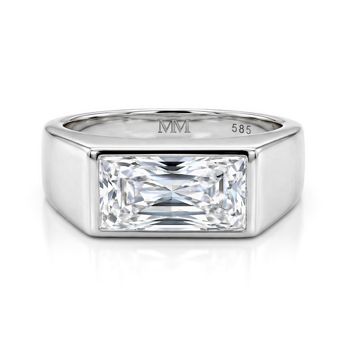Maxton - Herrering med rektangulær moissanite