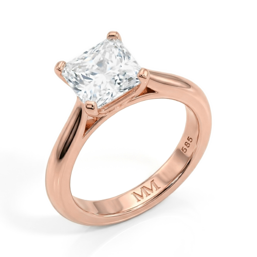 Iris – Solitairering med moissanite i prinsesseslibning