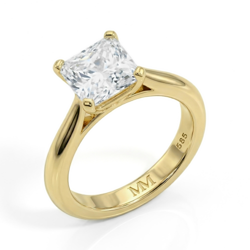 Iris – Solitairering med moissanite i prinsesseslibning