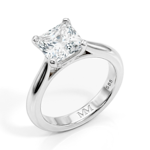 Iris – Solitairering med moissanite i prinsesseslibning