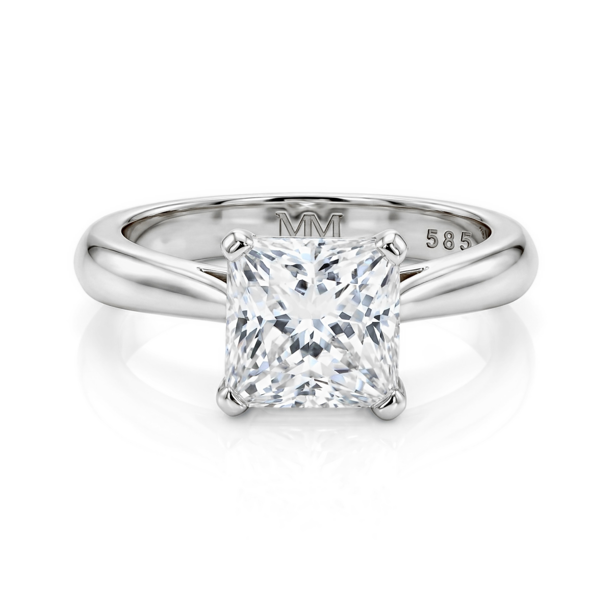 Iris - Solitairering med moissanite i prinsesseslibning | My Moissanite