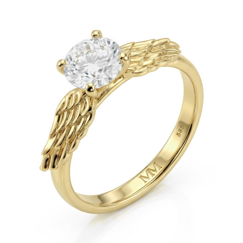 Feathra - Harry Potter Golden Snitch-moissanitering med vingeformede accenter