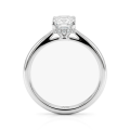 Luminara - Solitairering til forlovelse med radiantslebet moissanite og skjult halo