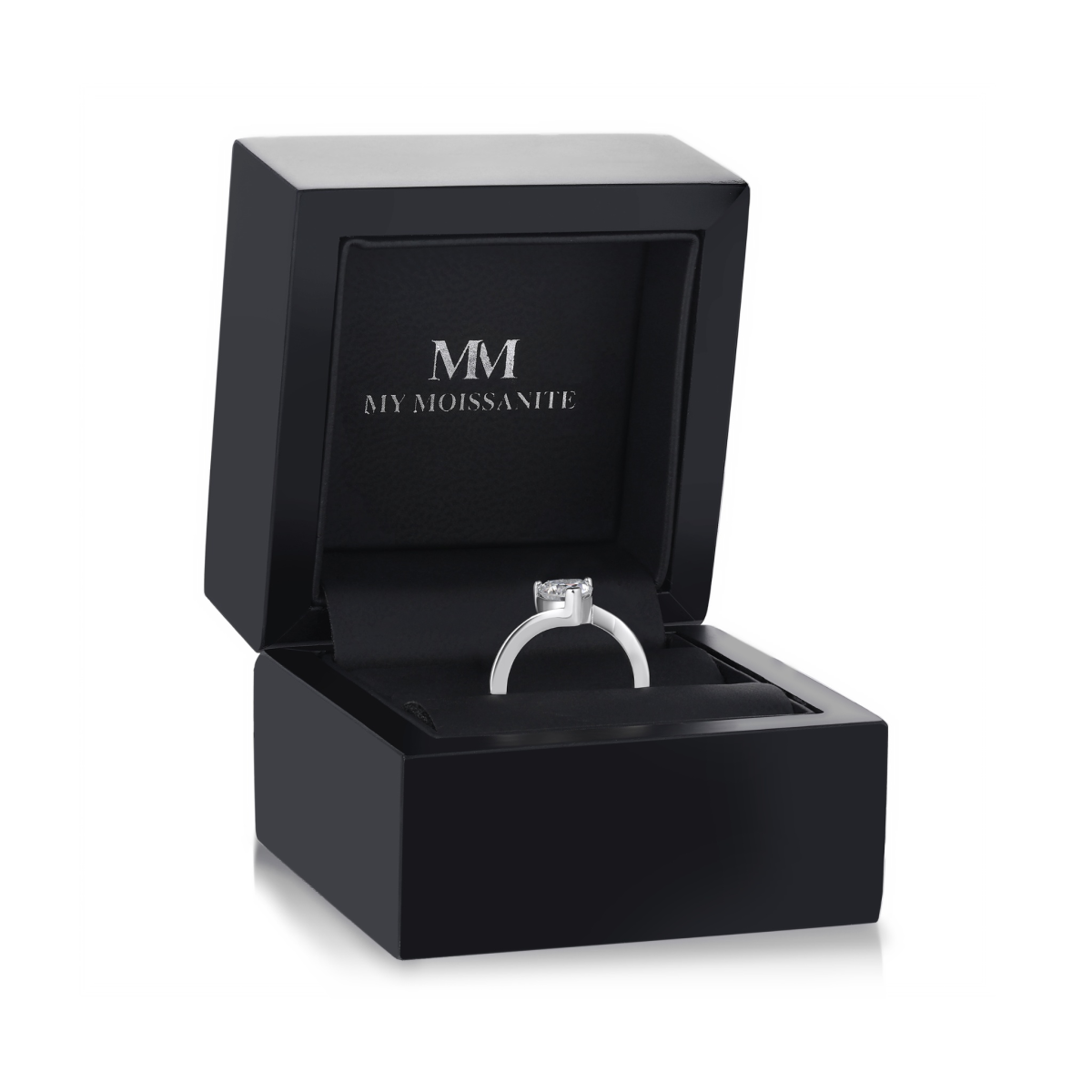 Amora - Solitairering med hjerteformet moissanite | My Moissanite