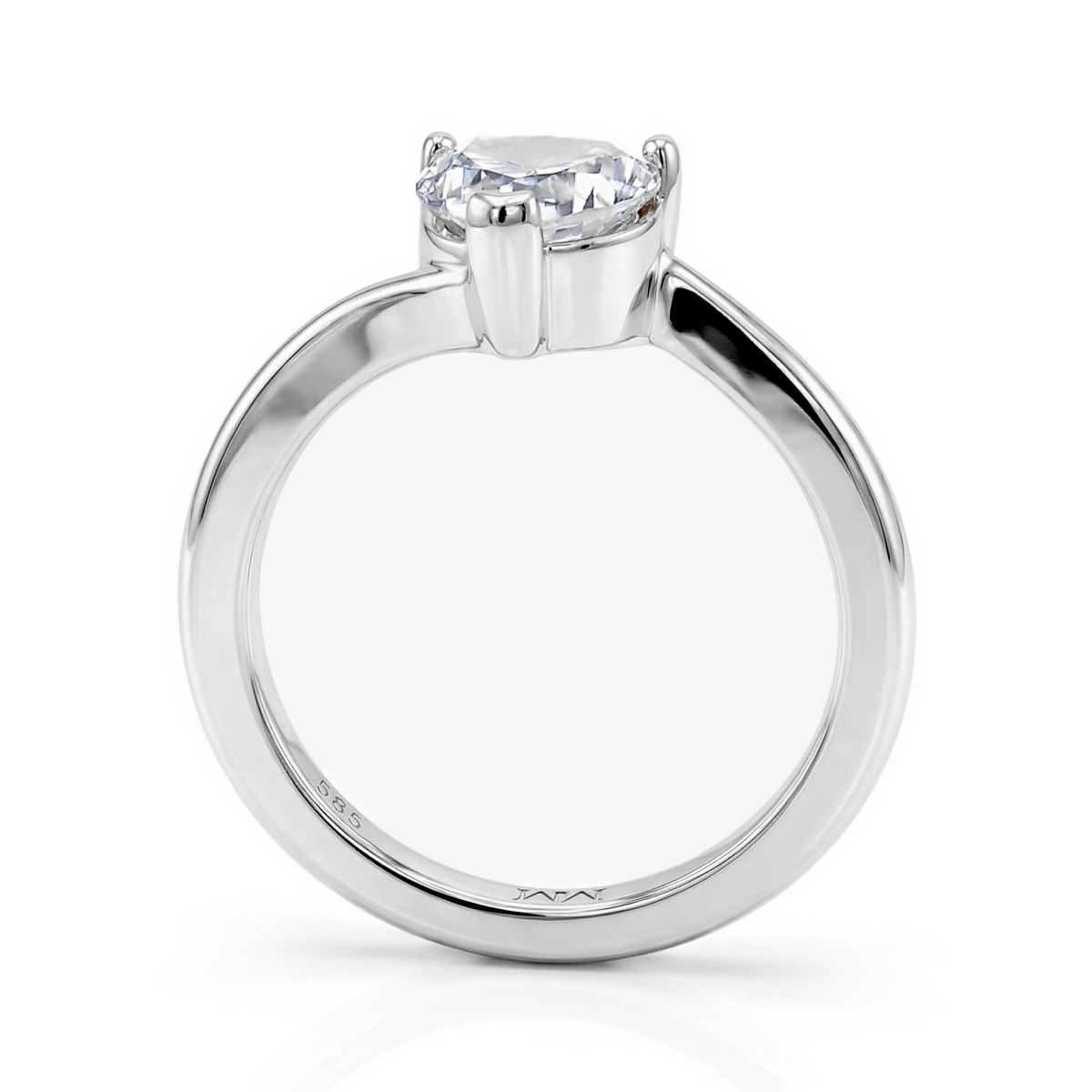 Amora - Solitairering med hjerteformet moissanite | My Moissanite