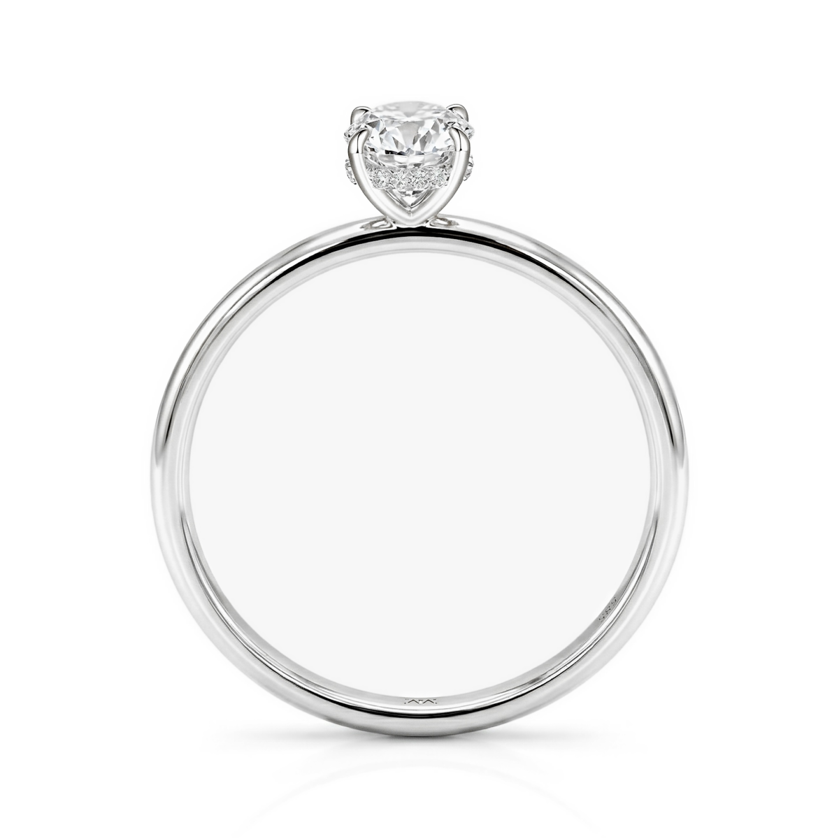 Mystique - Solitairering med ovalslebet moissanite og skjult halo | wedfit