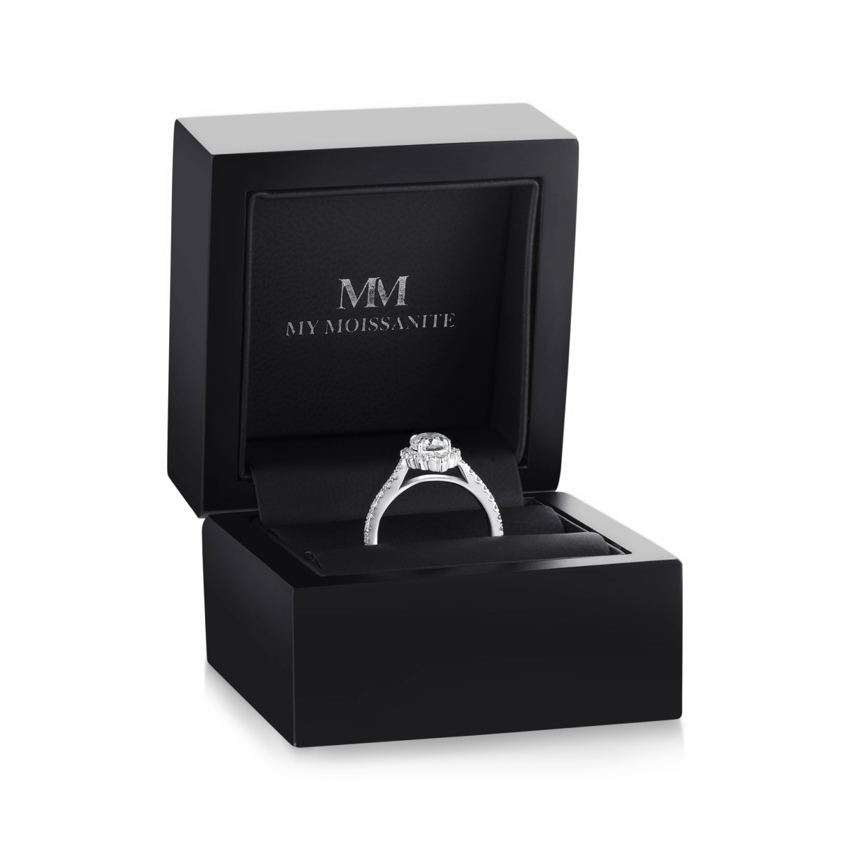 Haloise - Forlovelsesring med oval moissanite og halo | wedfit