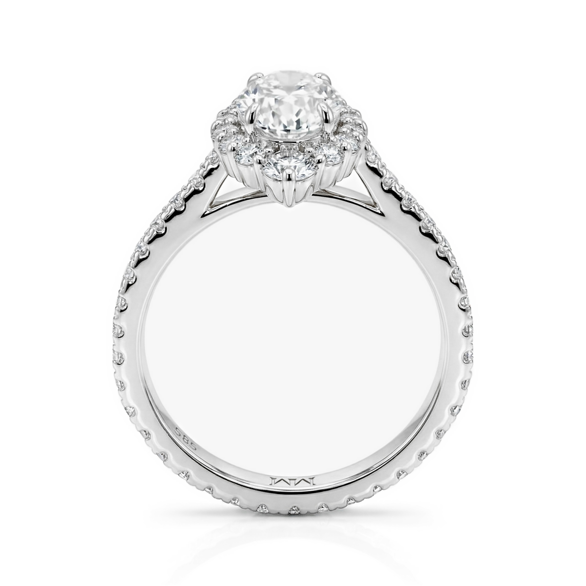Haloise - Forlovelsesring med oval moissanite og halo | wedfit