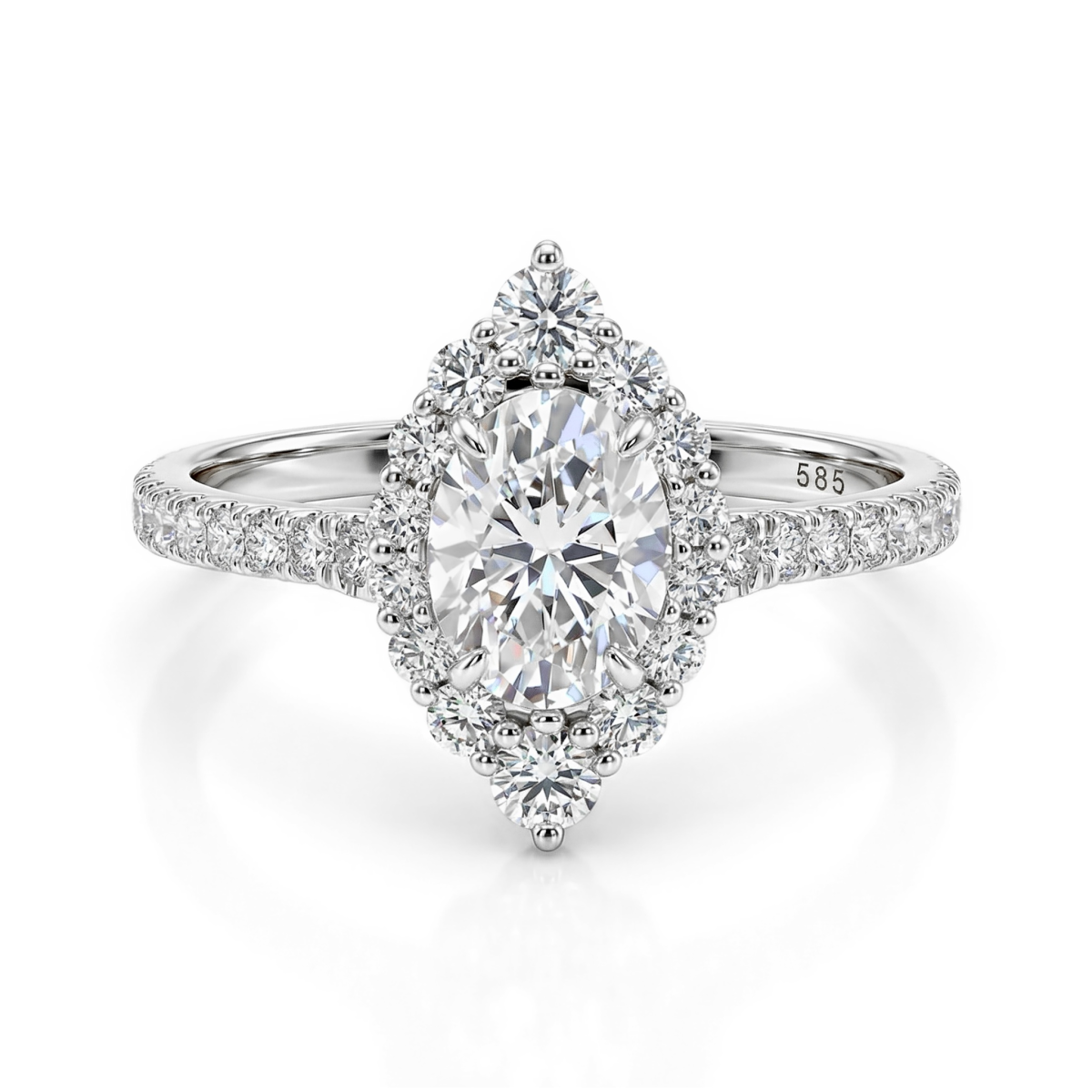Haloise - Forlovelsesring med oval moissanite og halo | wedfit