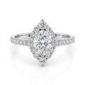 Haloise - Forlovelsesring med oval moissanite og halo | wedfit