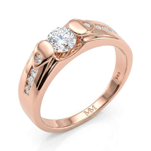 Onyx - Herrering med moissanite og accentsidesten