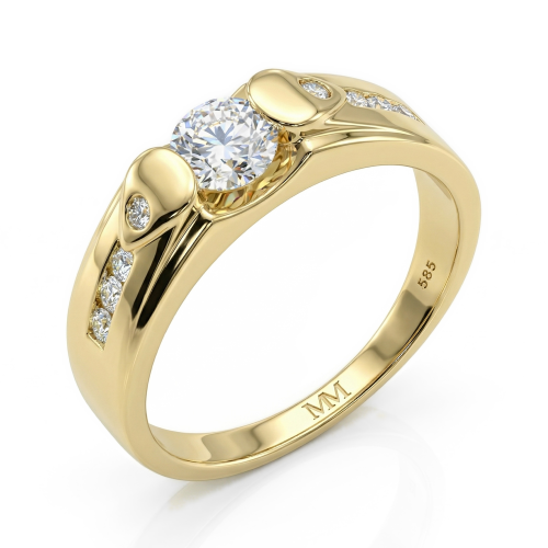 Onyx - Herrering med moissanite og accentsidesten