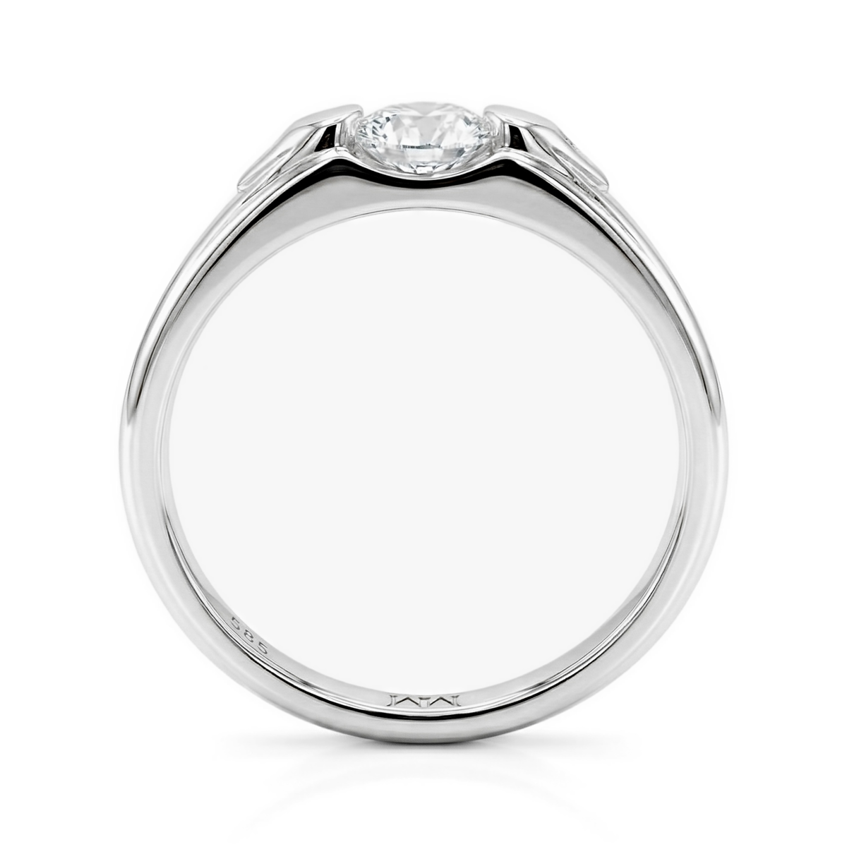 Onyx - Herrering med moissanite og accentsidesten