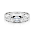 Onyx - Herrering med moissanite og accentsidesten