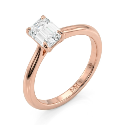 Elysium - Solitairering med moissanite i smaragdslibning