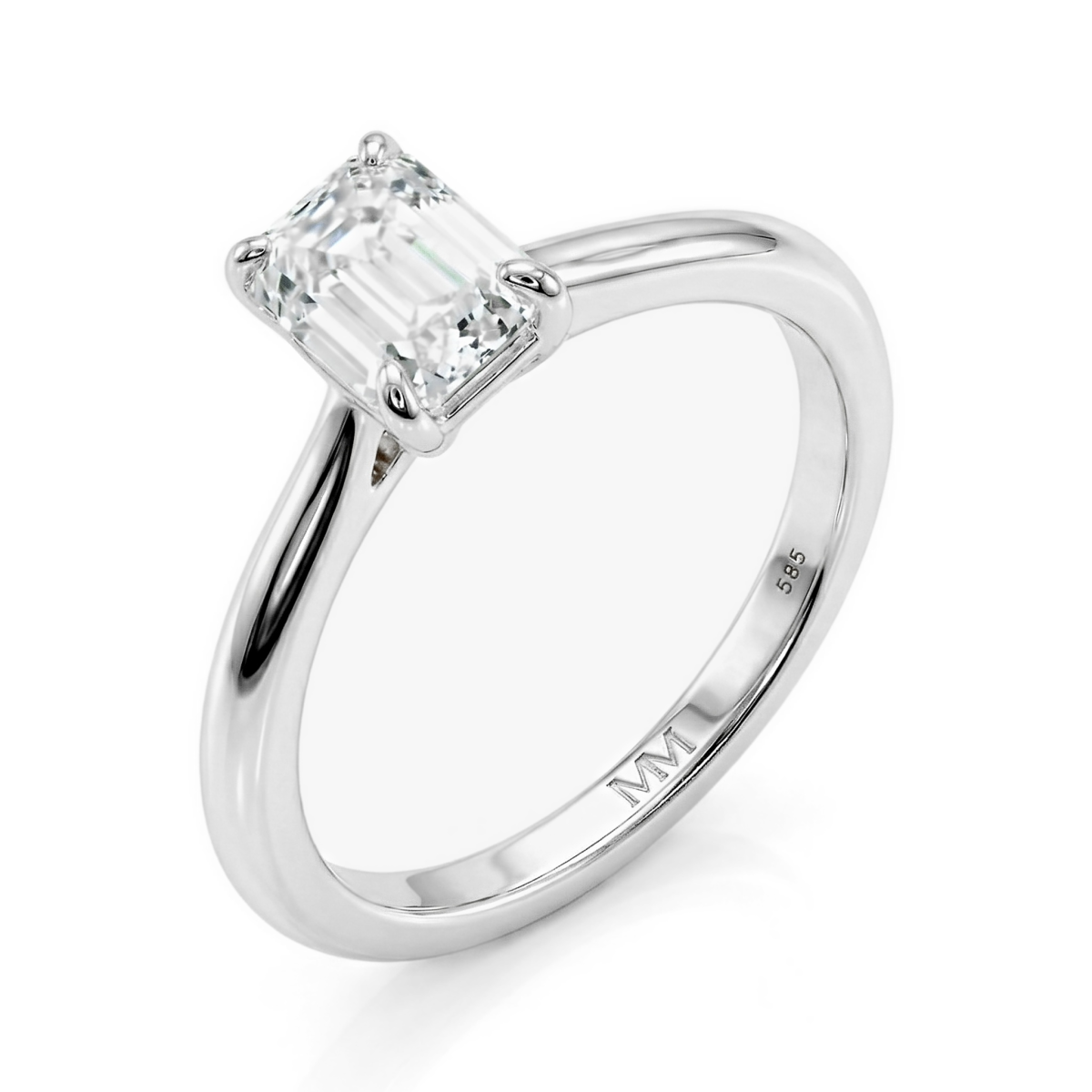 Elysium - Solitairering med moissanite i smaragdslibning | My Moissanite