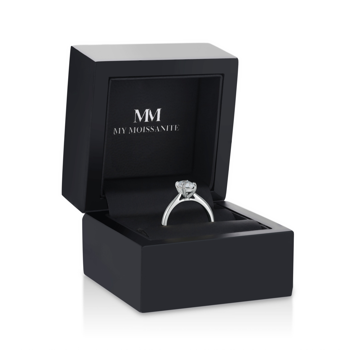 Elysium - Solitairering med moissanite i smaragdslibning | My Moissanite