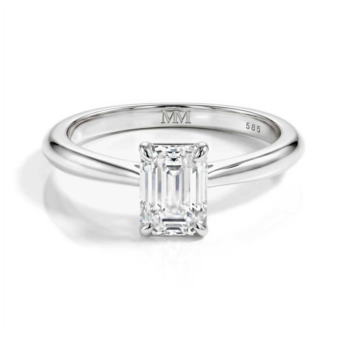 Elysium - Solitairering med moissanite i smaragdslibning | My Moissanite