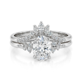 Ethereal Elegance Set - Ovaline & Serenella moissanite-brudesæt med marquiseslebne accentsten