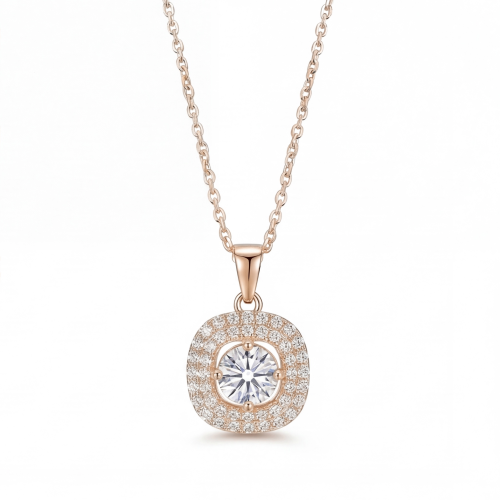 Vivara - Vedhæng med moissanite og stenbesat halo