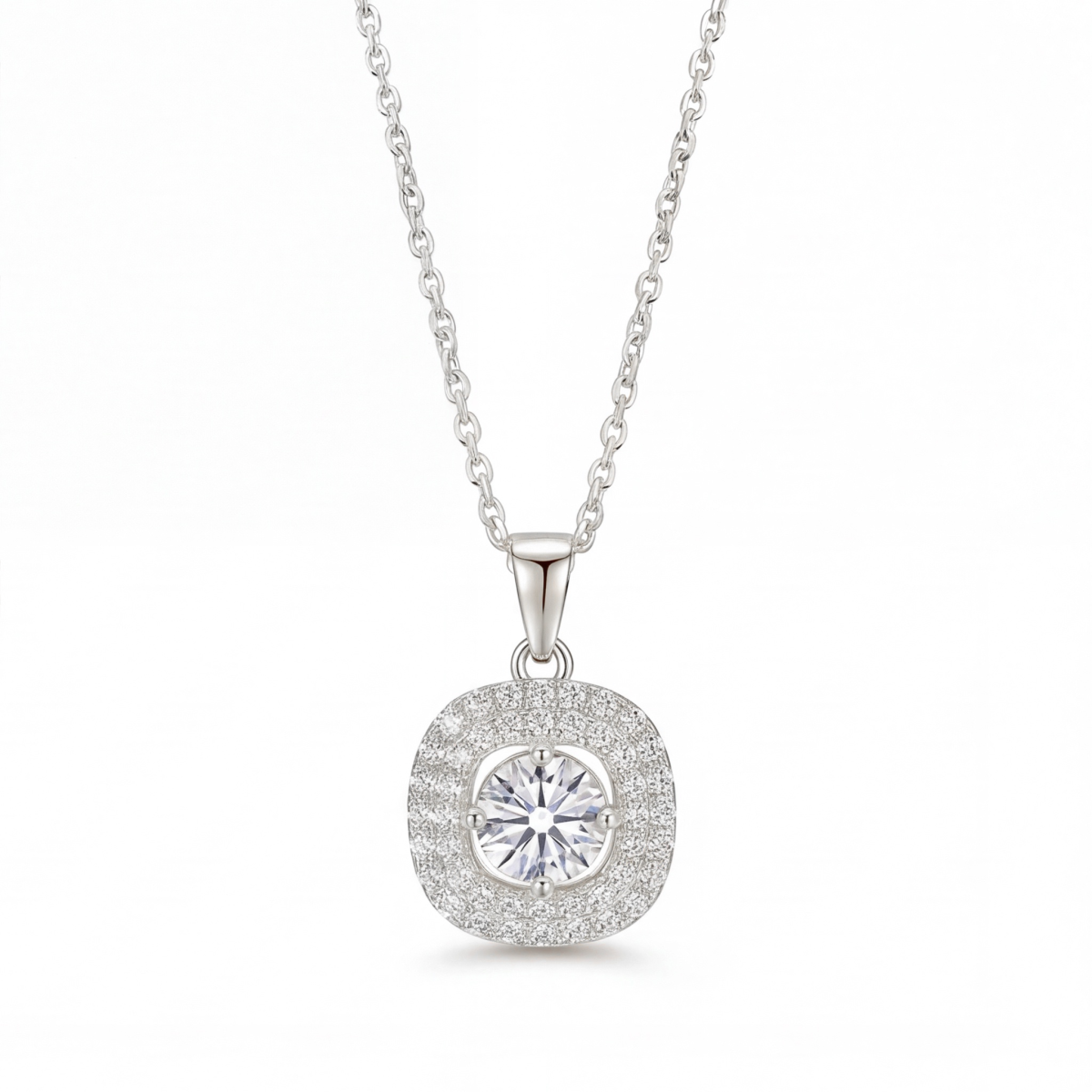 Vivara - Vedhæng med moissanite og stenbesat halo