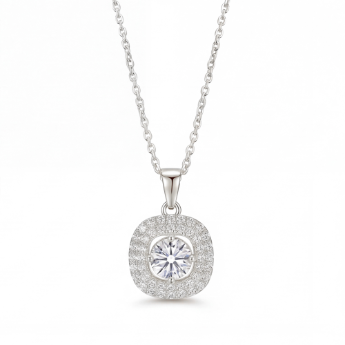 Vivara - Vedhæng med moissanite og stenbesat halo
