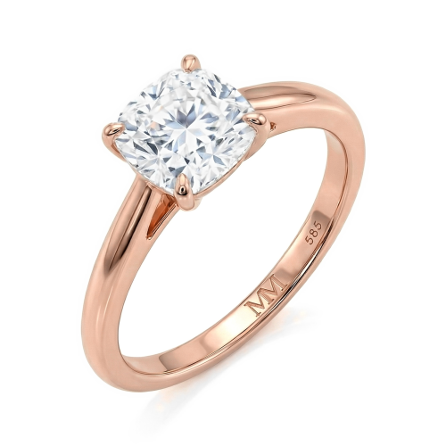 Elara - Solitairering med moissanite i cushionslibning
