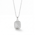 Memento - Brillantslebet moissanitevedhæng i pavéhalodesign