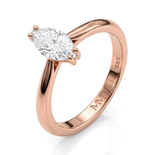 Liana - Solitairering med moissanite i marquiseslibning