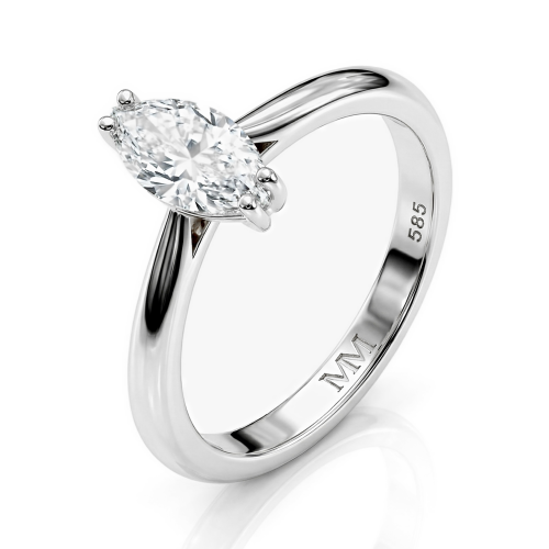 Liana - Solitairering med moissanite i marquiseslibning