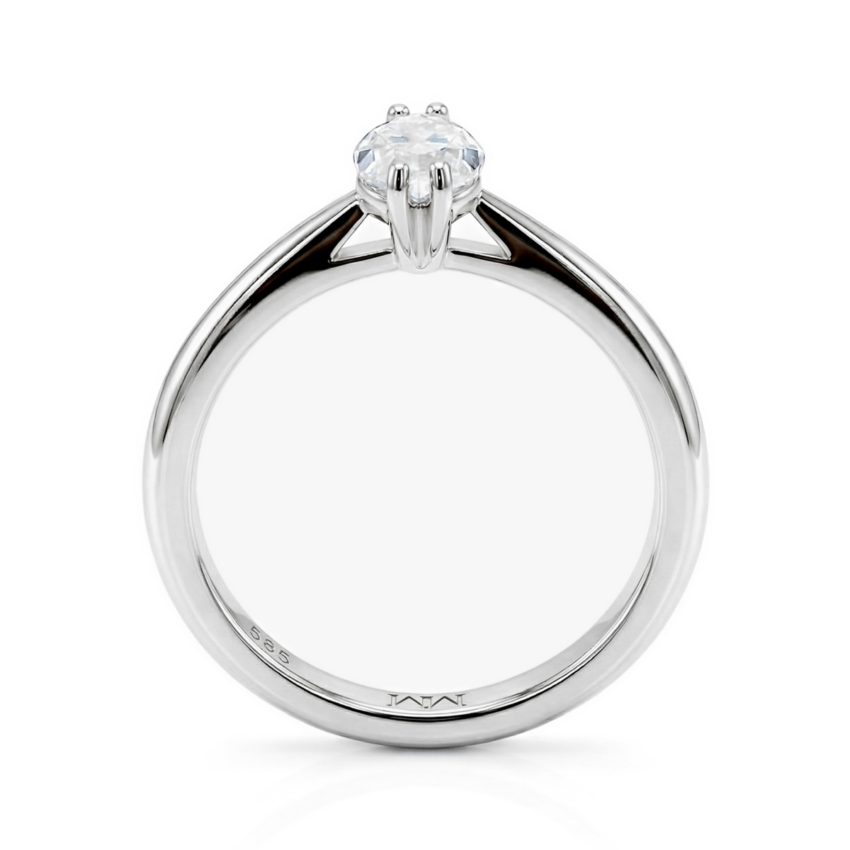 Liana - Solitairering med moissanite i marquiseslibning