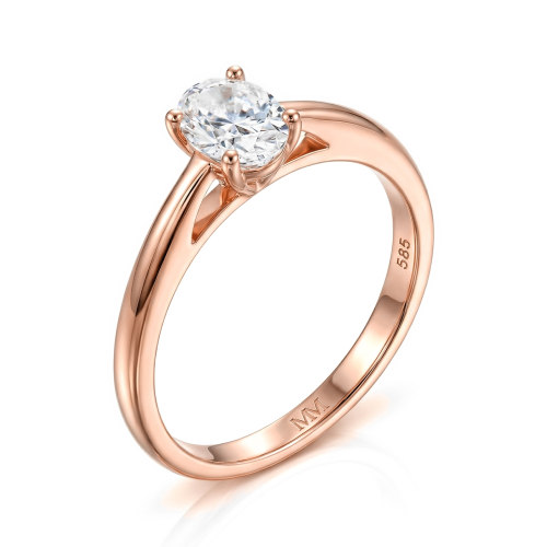 Eloise - Solitairering med oval moissanite